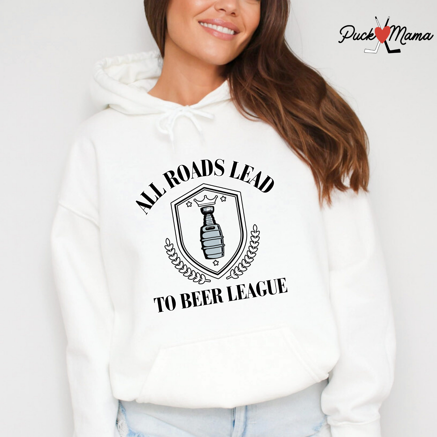 All Roads Lead to Beer League Hockey Hooded Sweatshirt