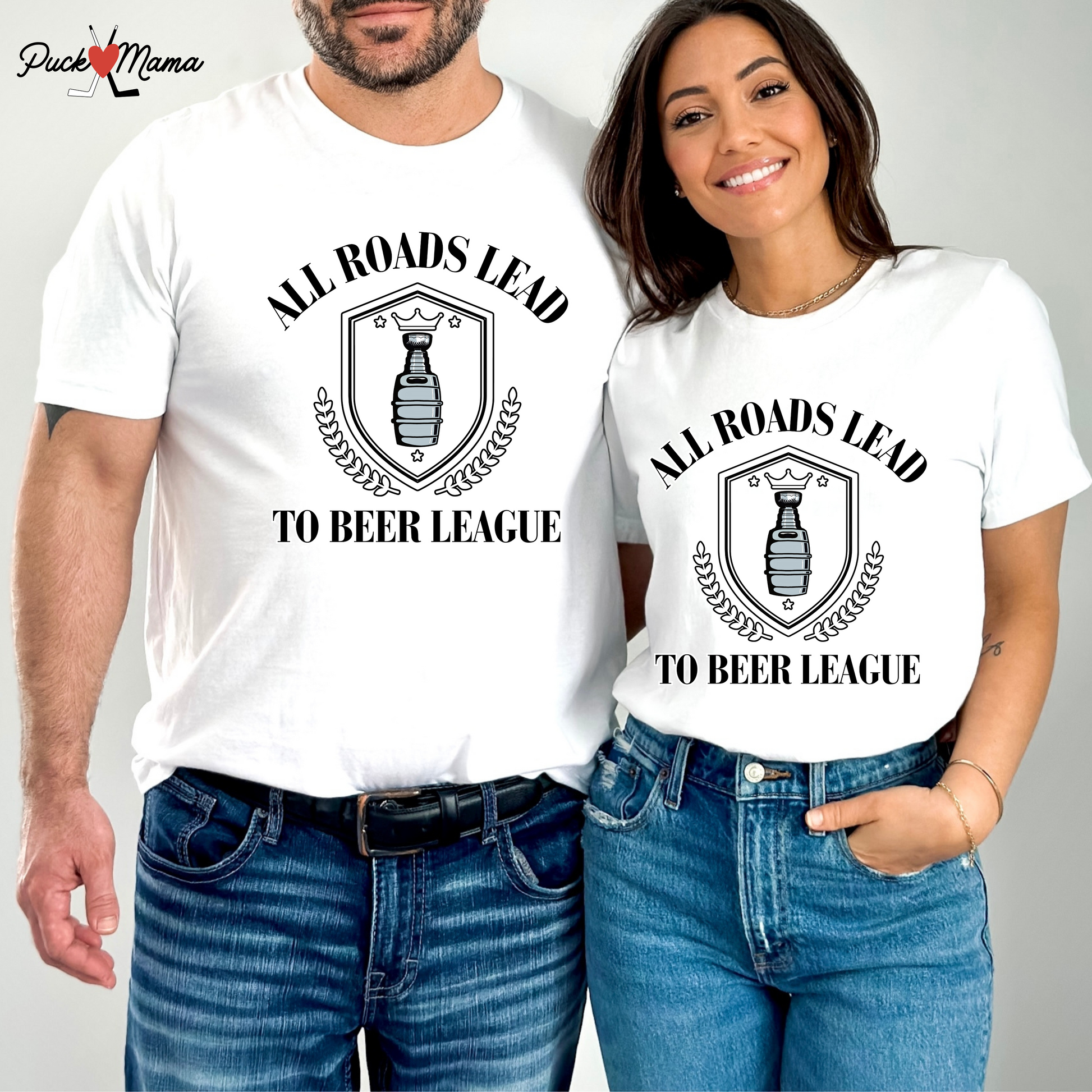 All Roads Lead to Beer League Hockey Unisex Tee