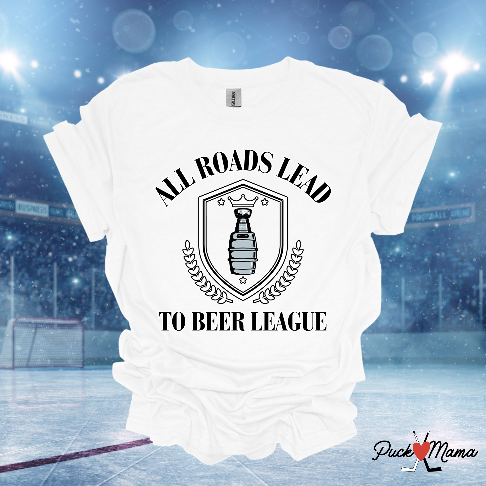 All Roads Lead to Beer League Hockey Unisex Tee
