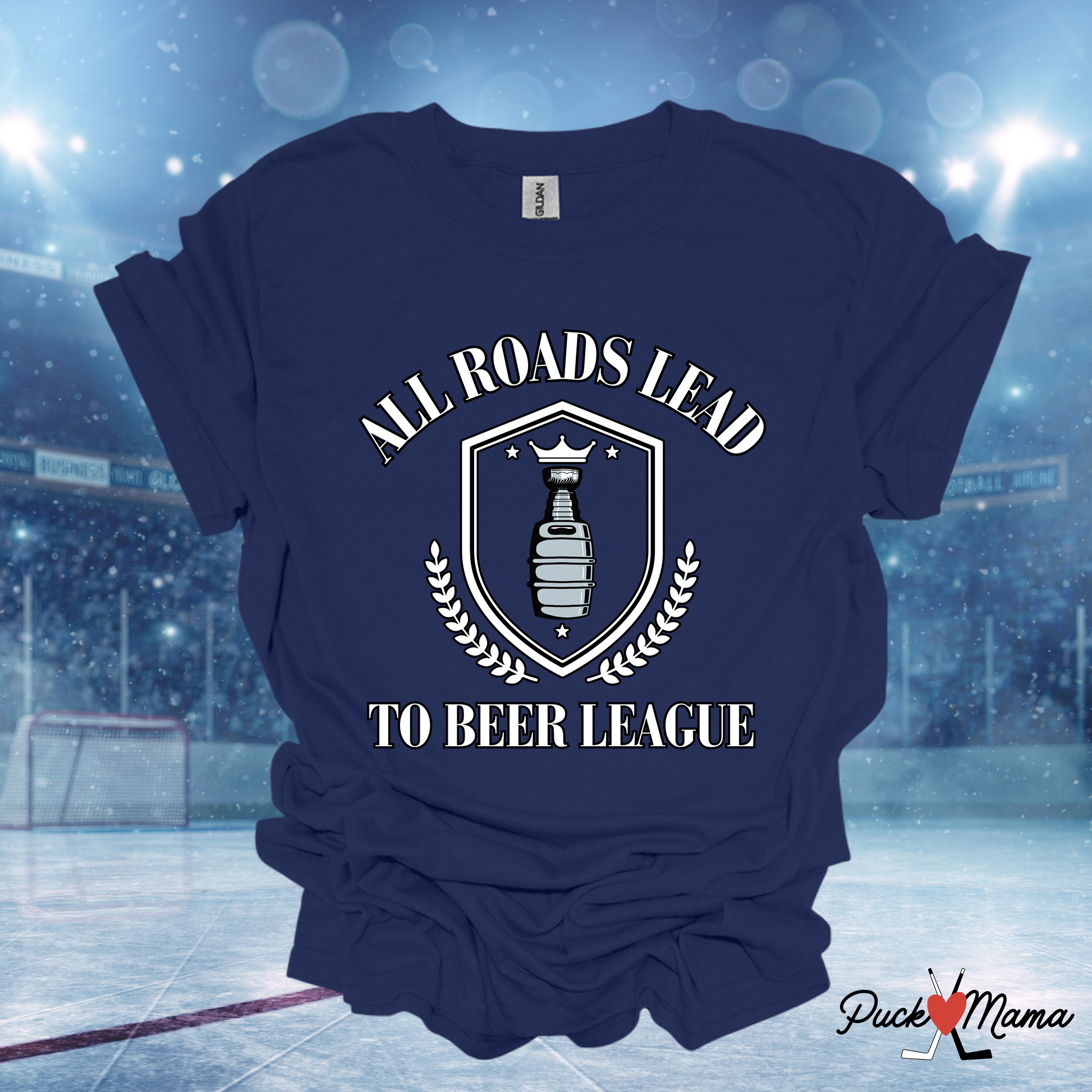 All Roads Lead to Beer League Hockey Unisex Tee