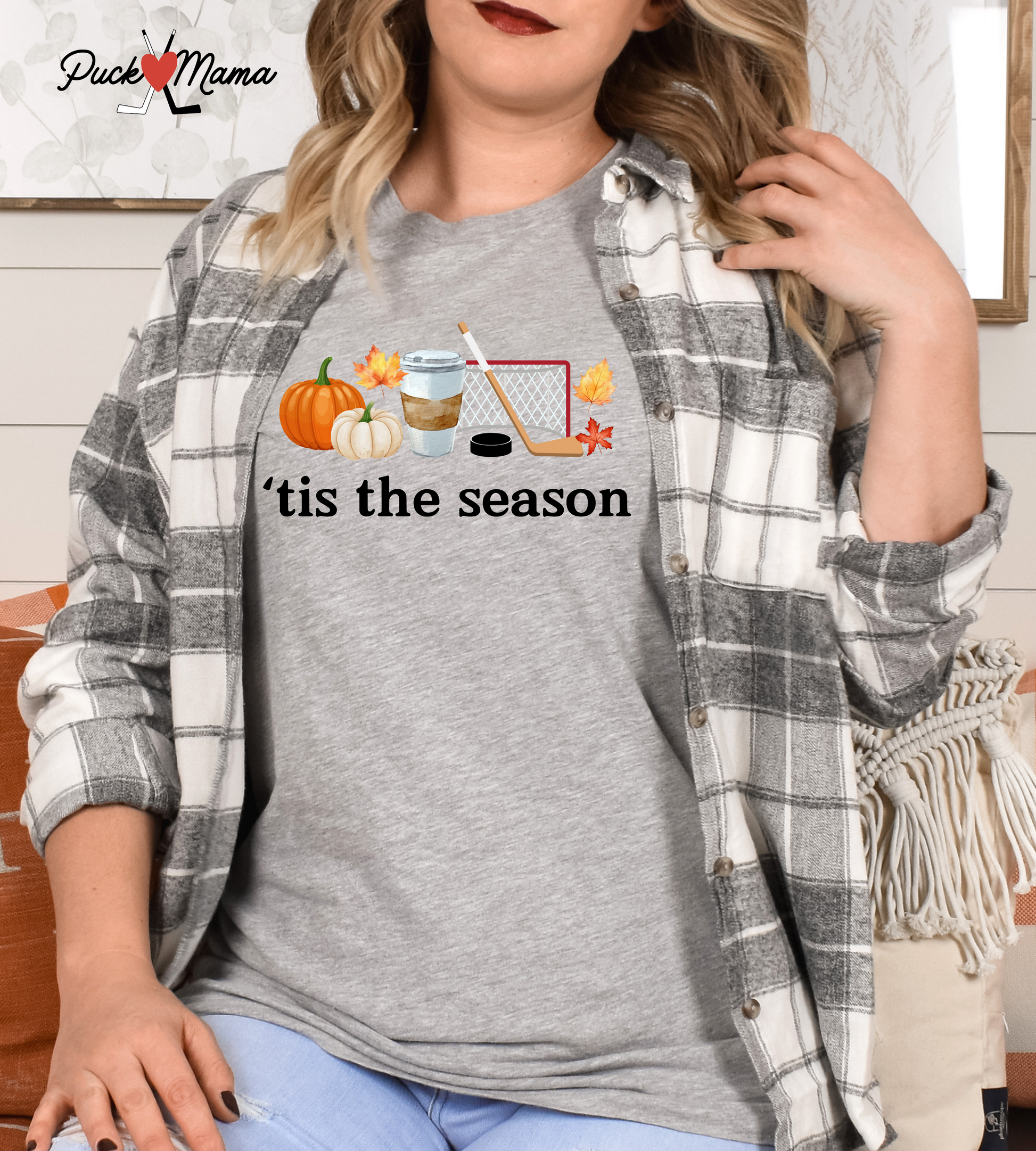 Tis the season Hockey Season Fall Tee