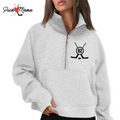 Monogram Ladies Crop Half Zip Pullover Sweater