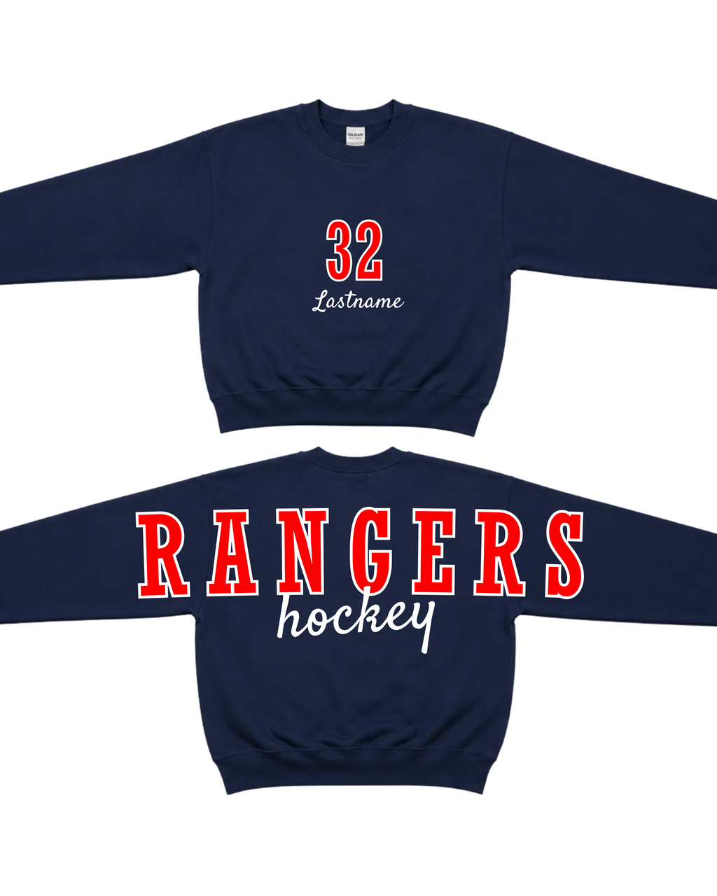 Custom Hockey Team Crew Sweatshirt – Personalized Name & Colors