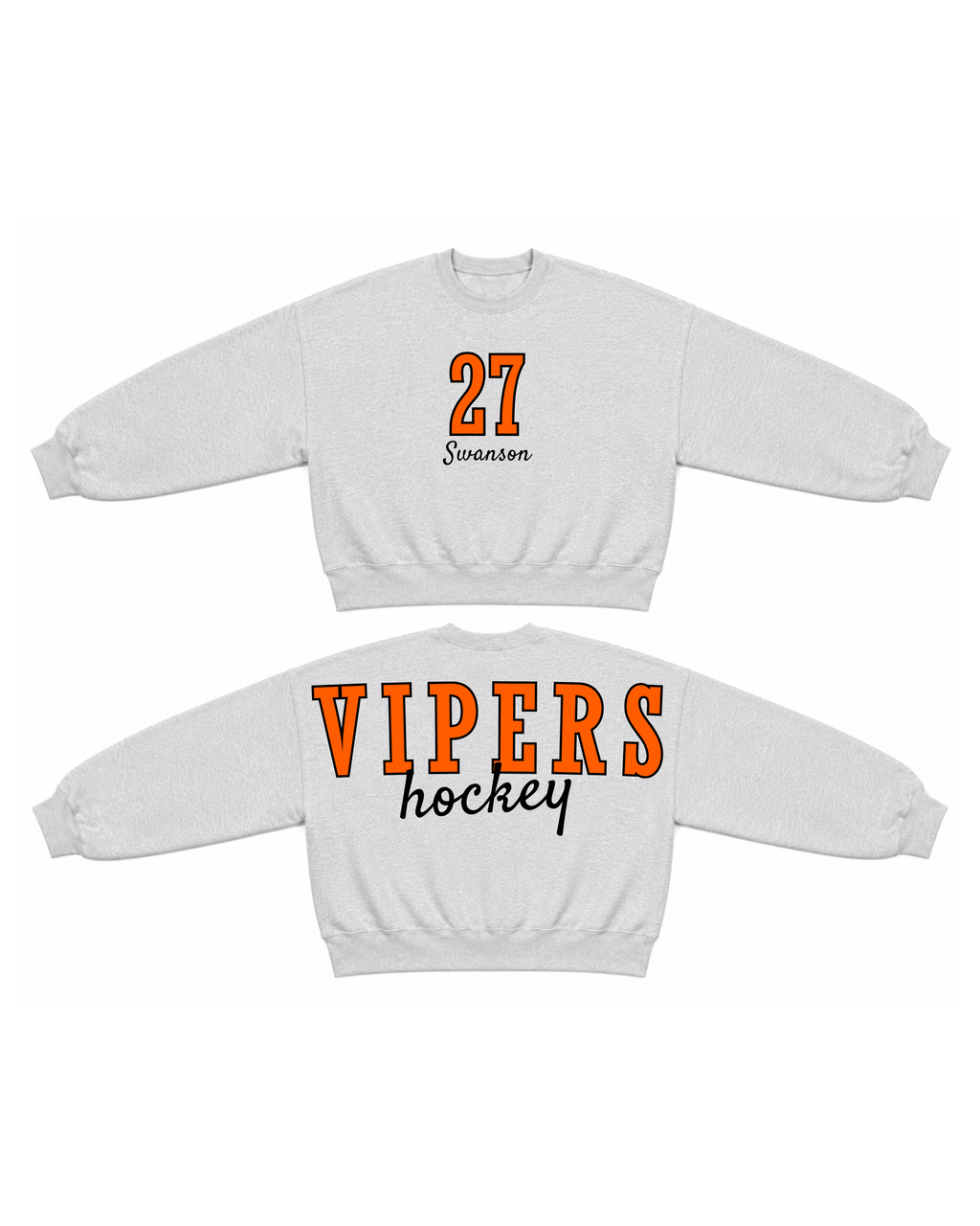 Custom Hockey Team Crew Sweatshirt – Personalized Name & Colors