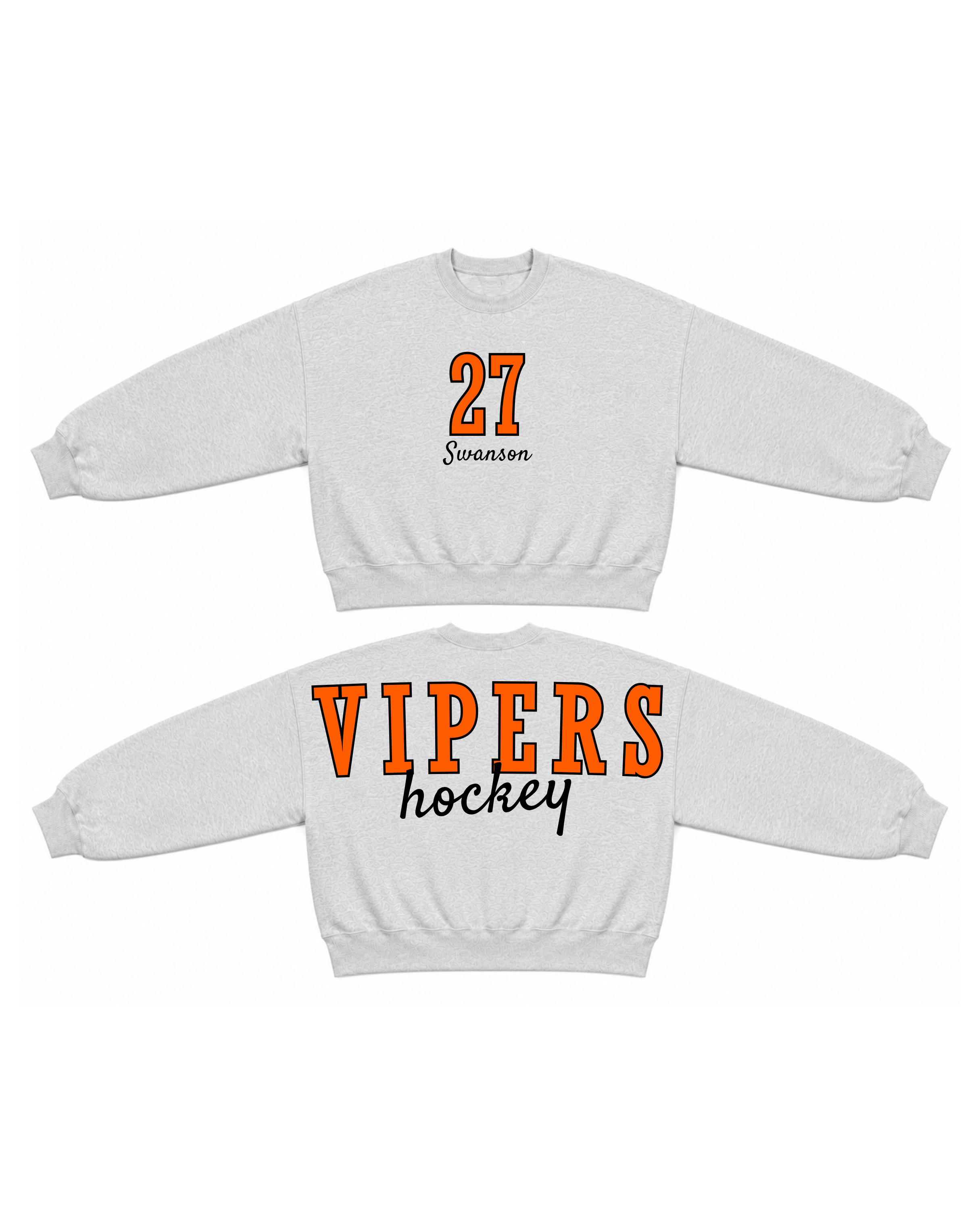 Custom Hockey Team Crew Sweatshirt – Personalized Name & Colors