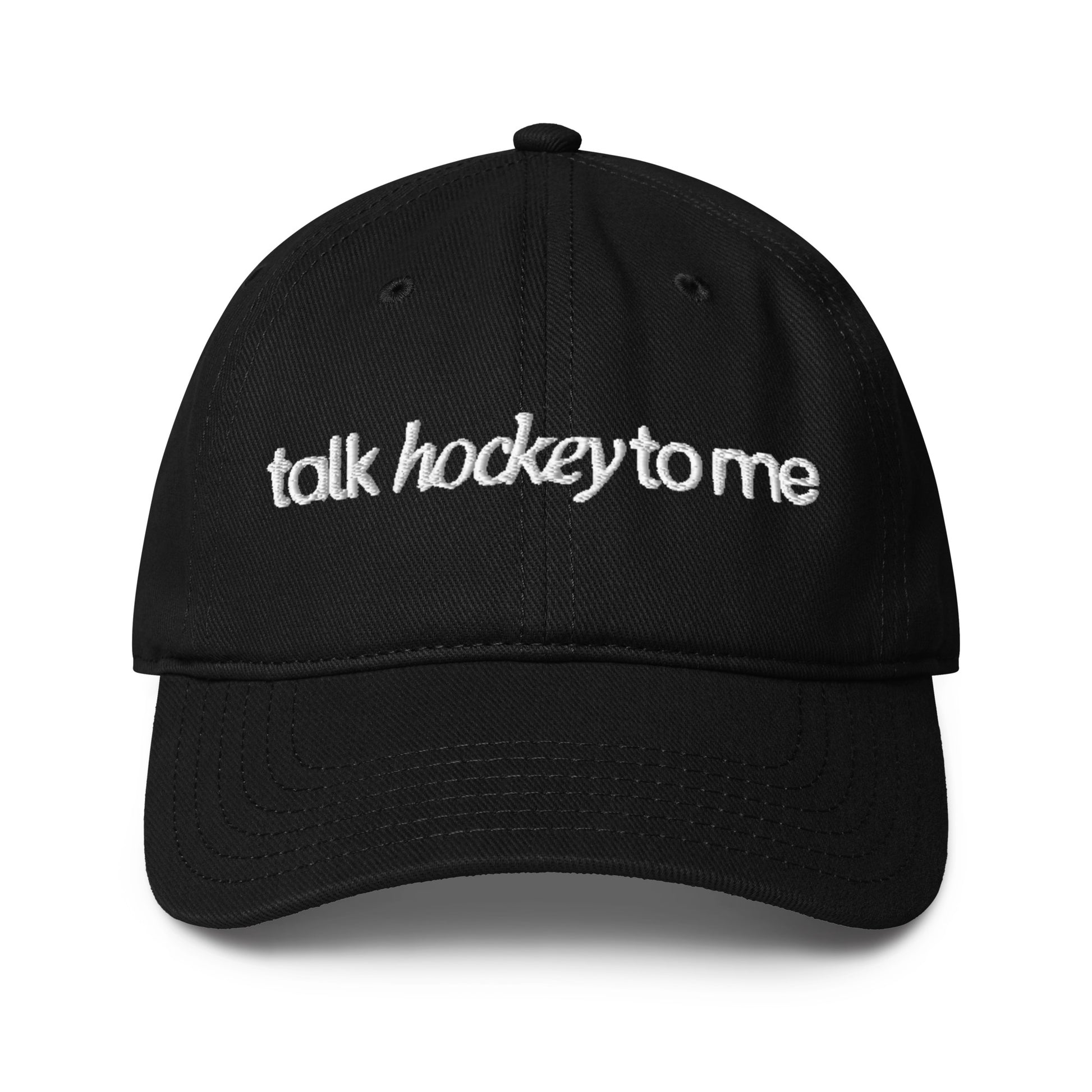 Talk Hockey to me embroidered hat