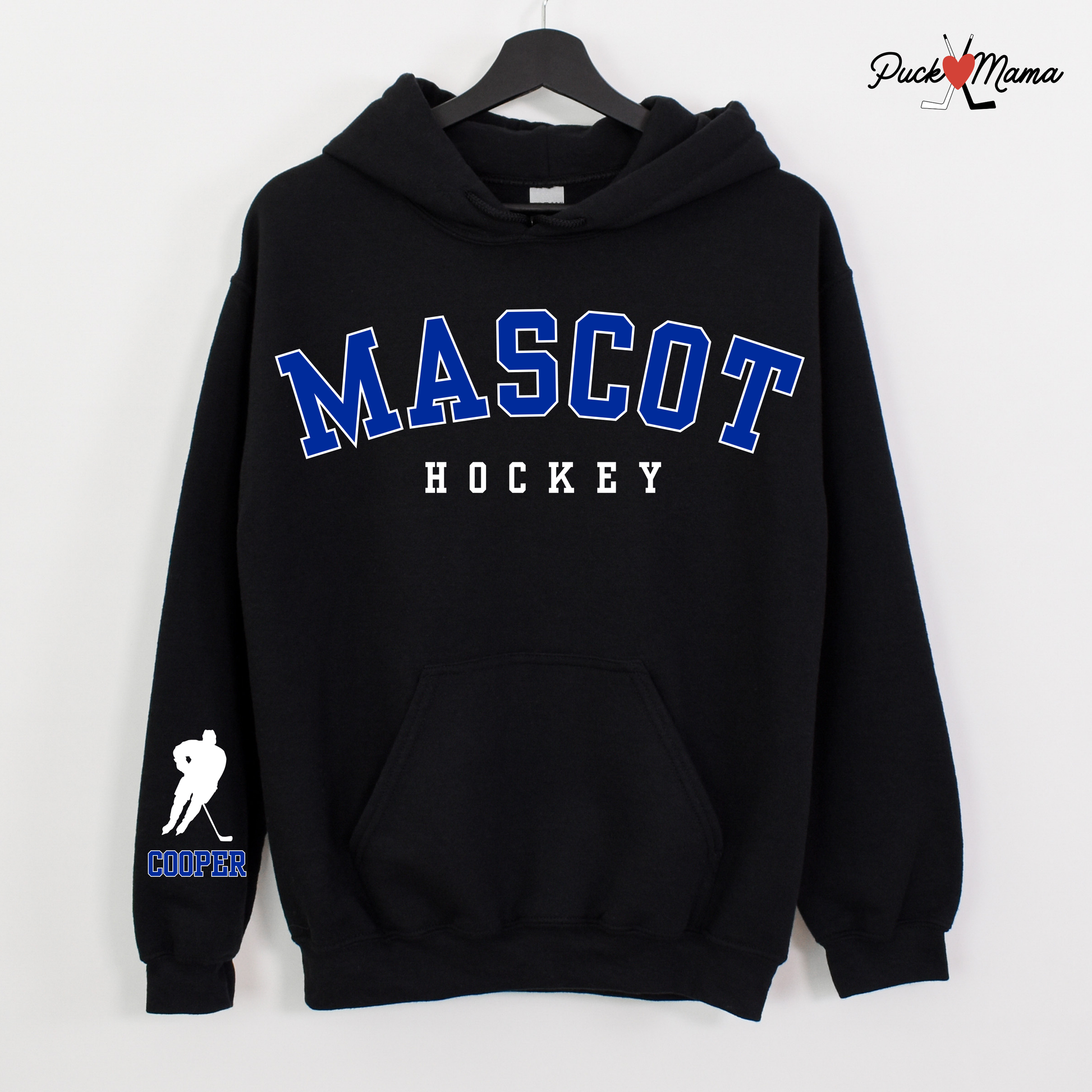 Custom Mascot Hockey Hoodie with Personalized Sleeve