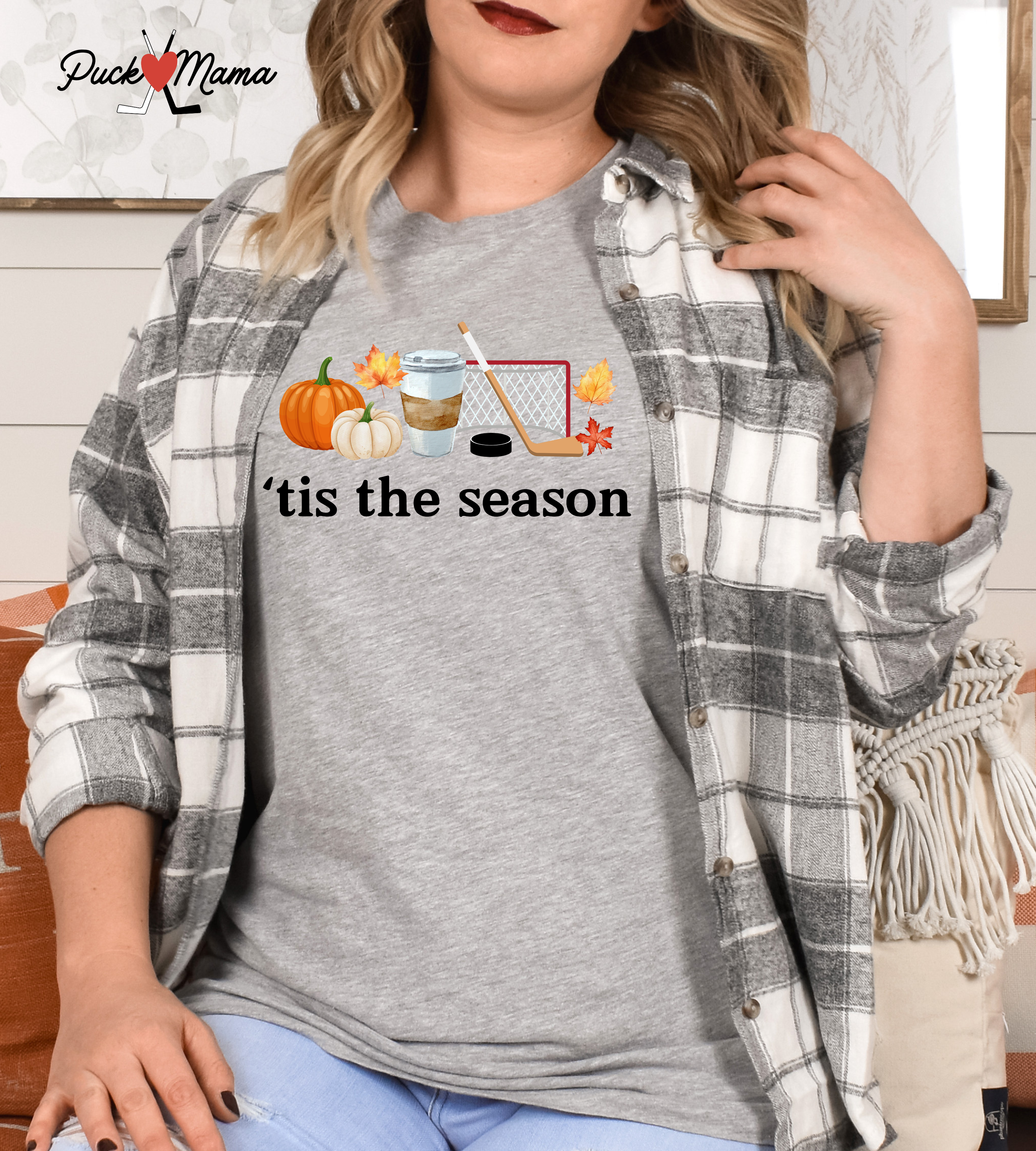 Tis the season Hockey Season Fall Tee