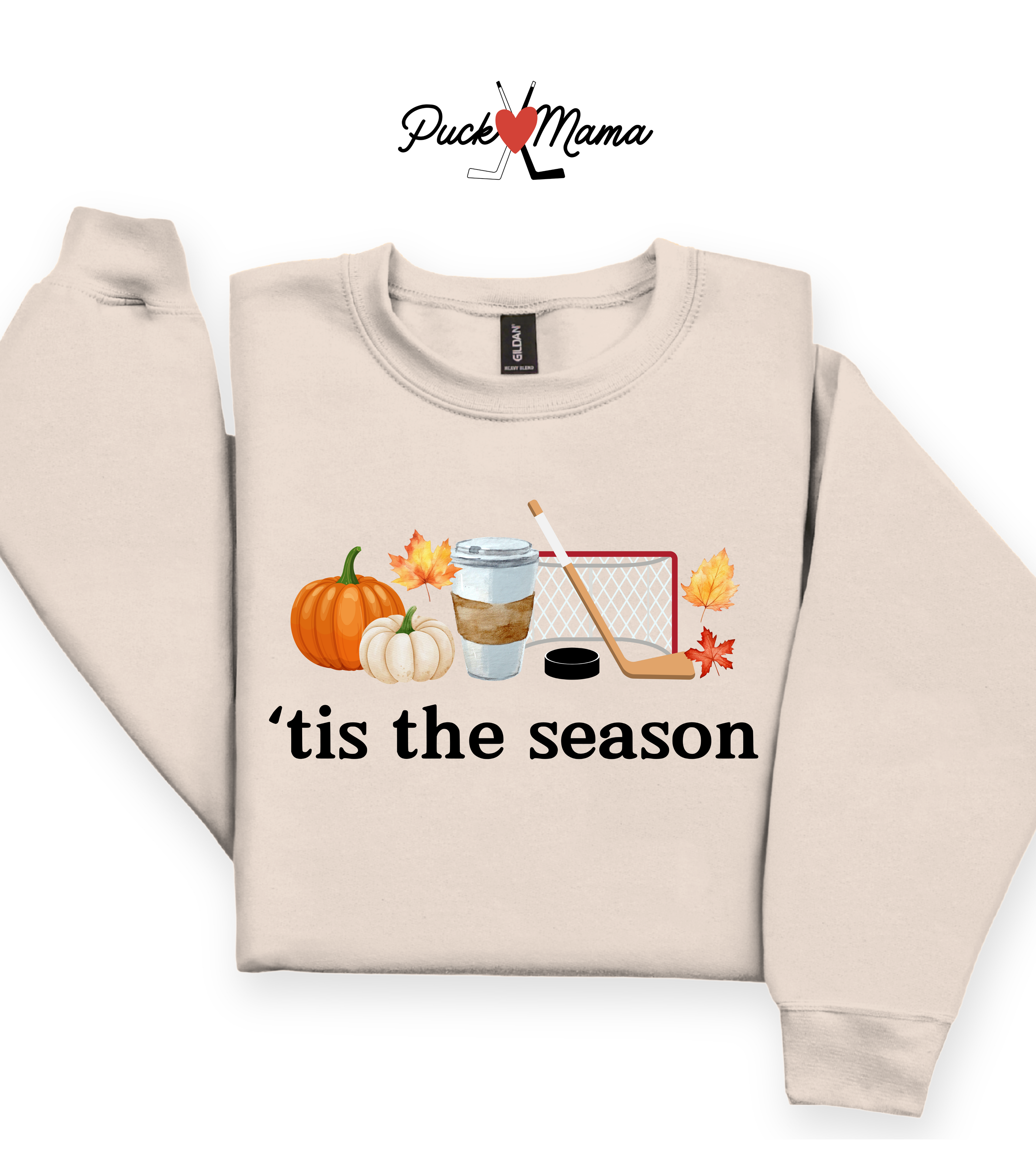 Tis the season Hockey Season Fall Crew Sweatshirt