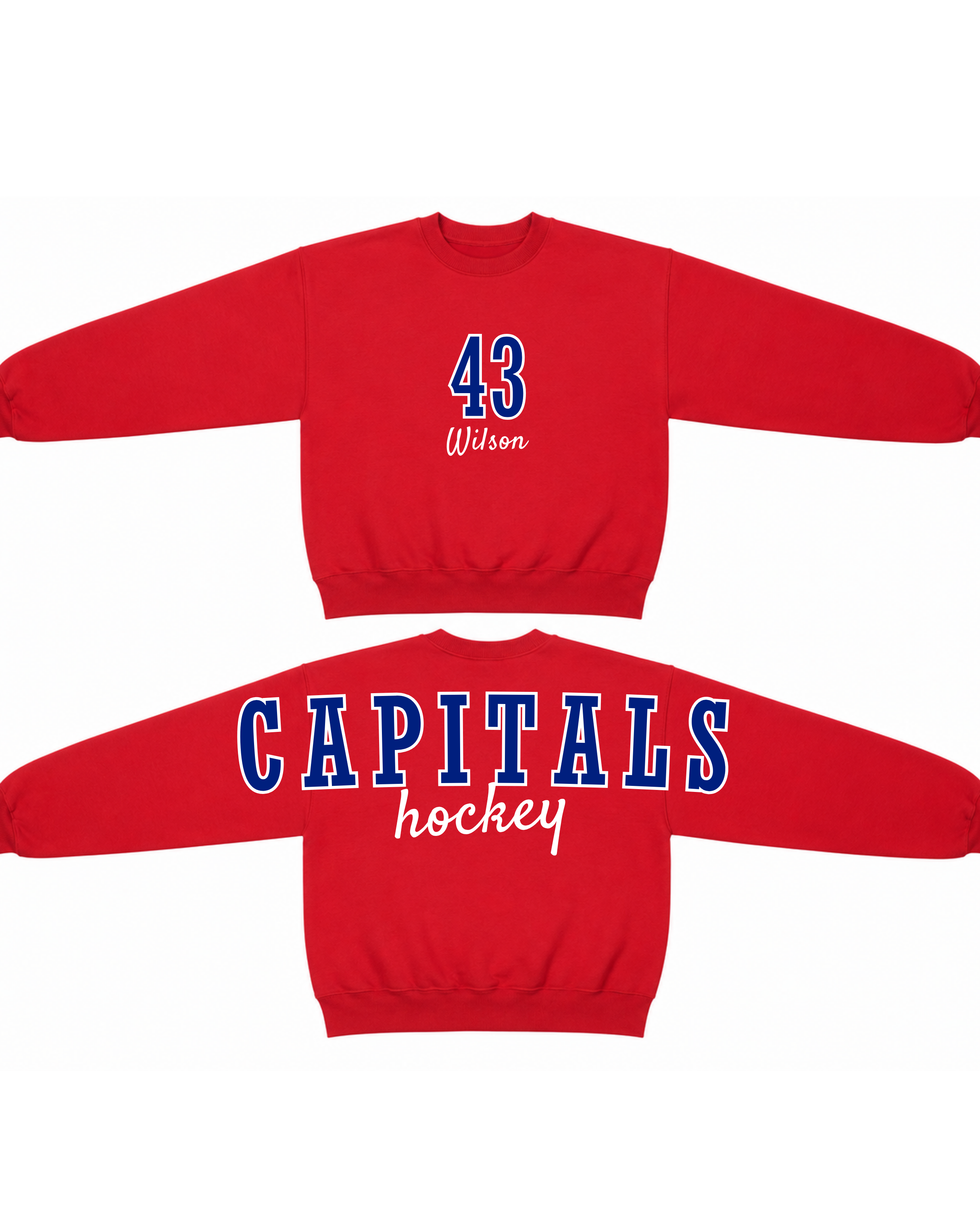 Custom Hockey Team Crew Sweatshirt – Personalized Name & Colors