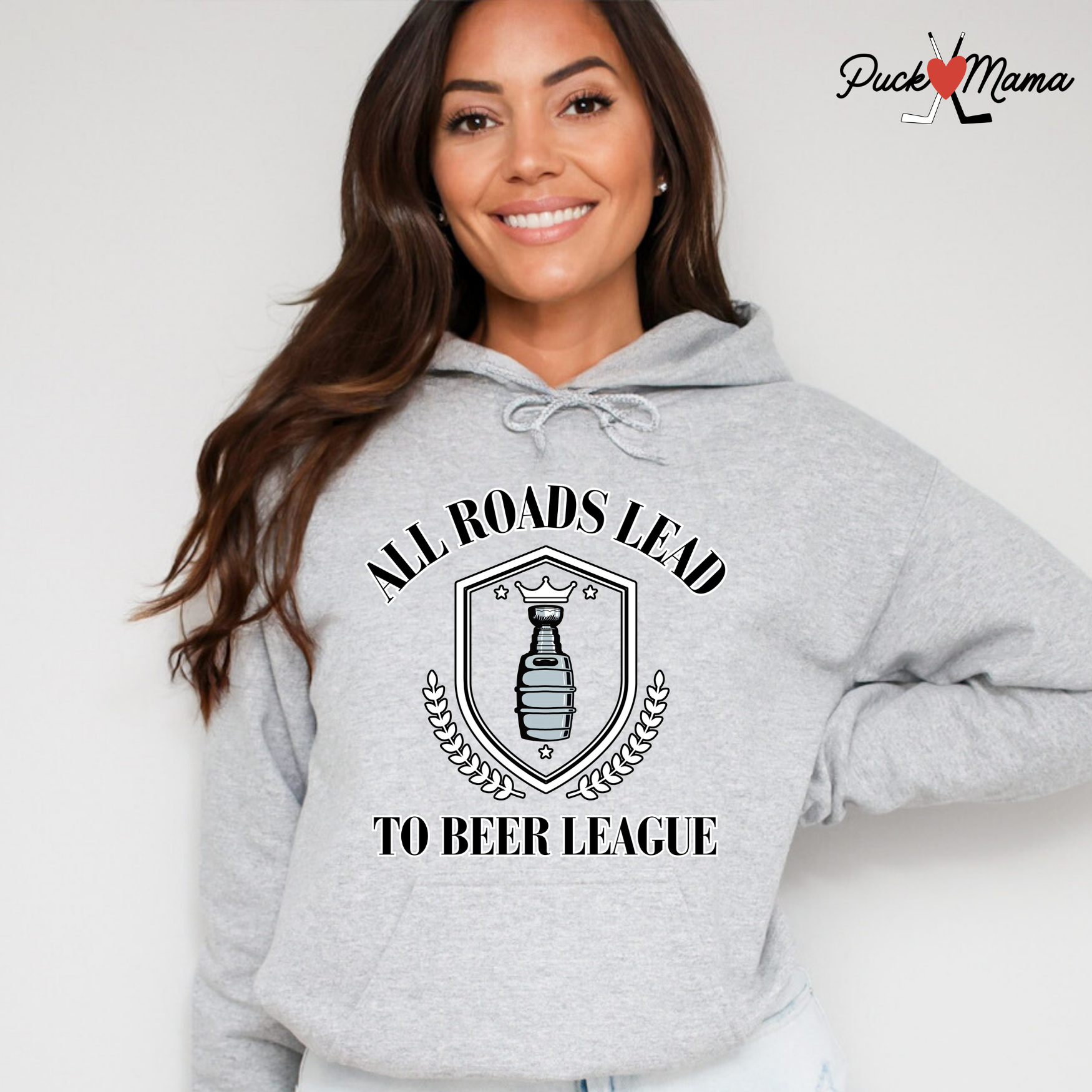 All Roads Lead to Beer League Hockey Hooded Sweatshirt