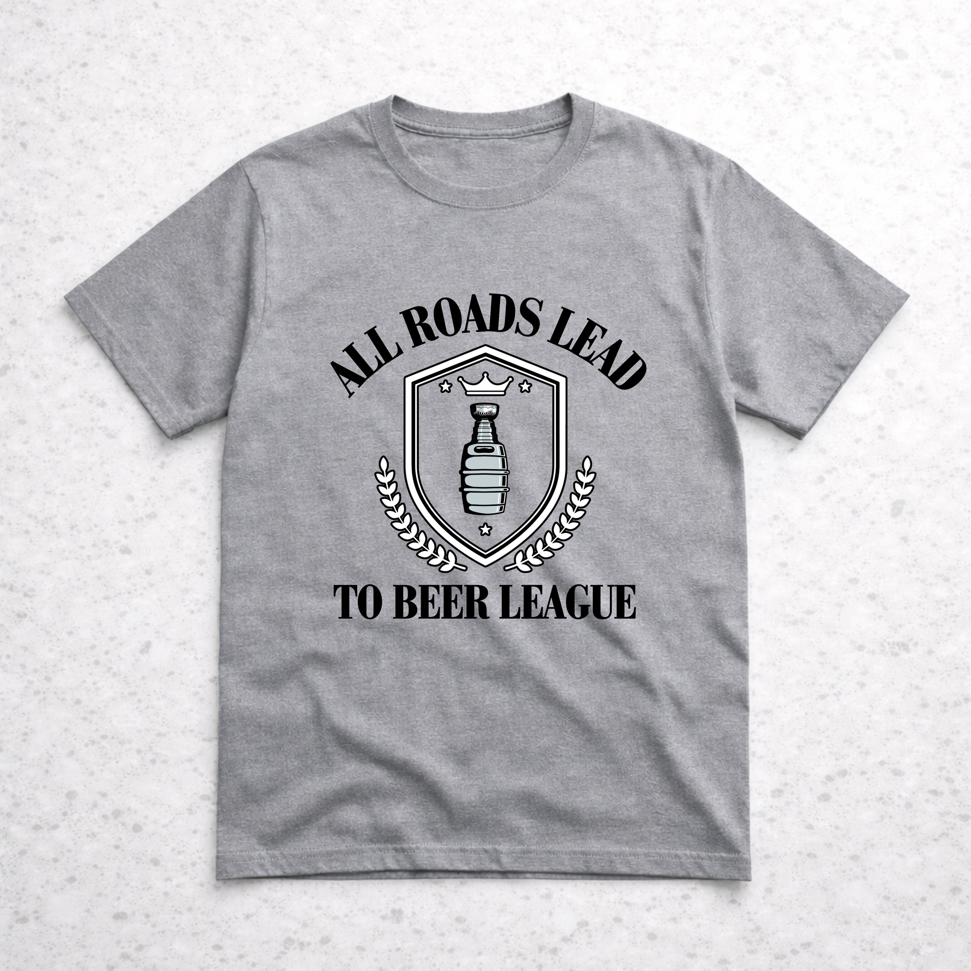 All Roads Lead to Beer League Hockey Unisex Tee
