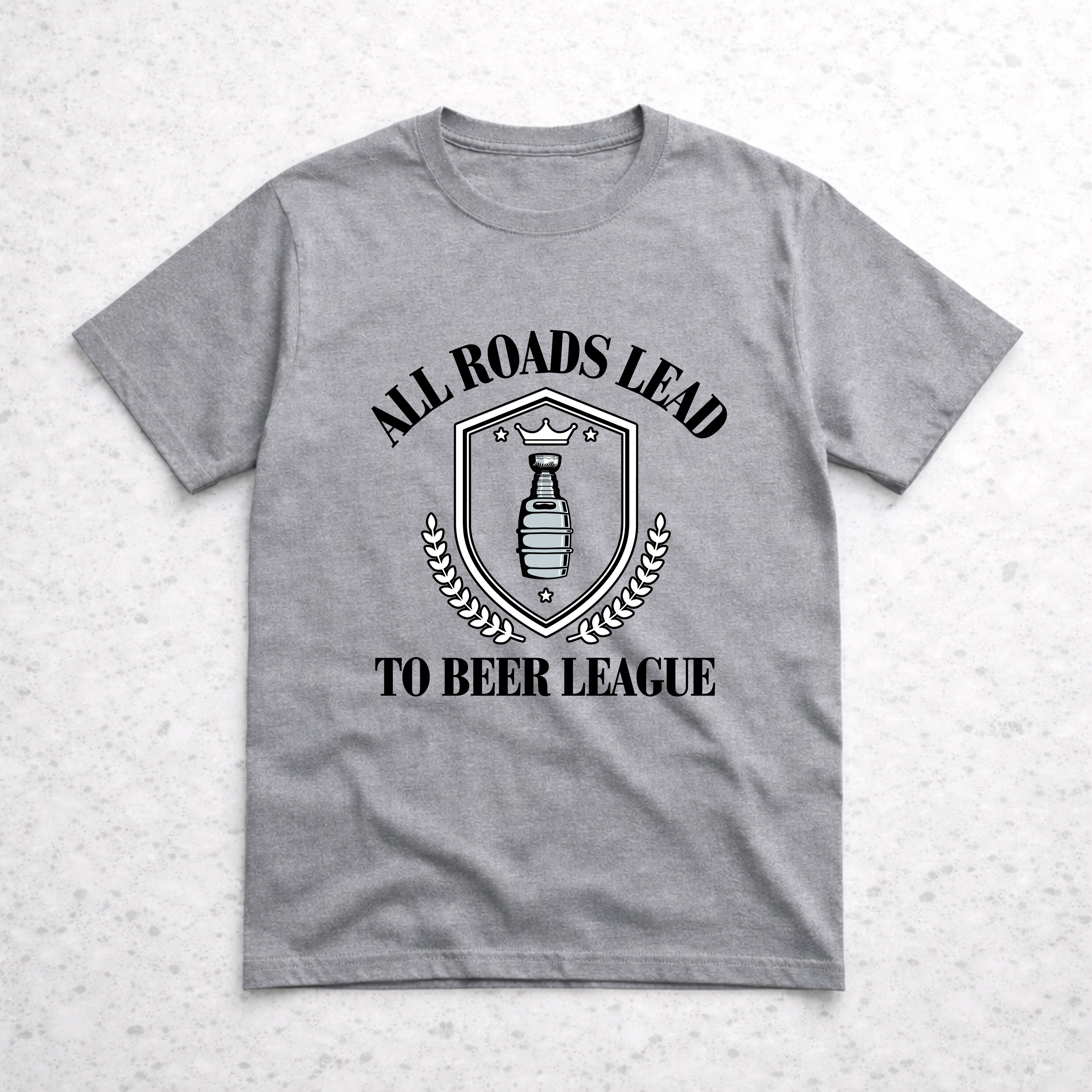 All Roads Lead to Beer League Hockey Unisex Tee