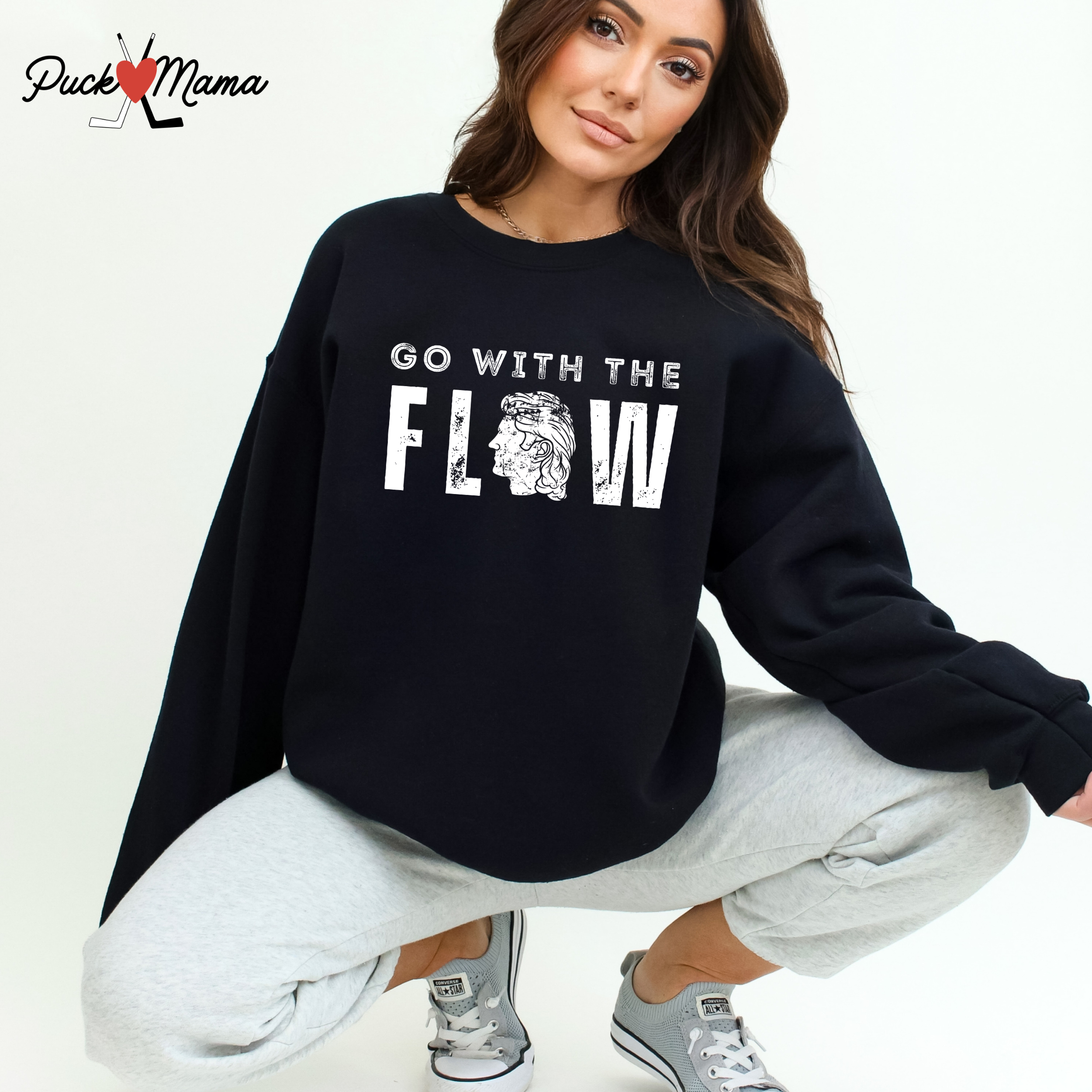 Go with the Flow Hockey Unisex Crew Sweatshirt
